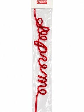 Supreme Red Script Crazy Straw